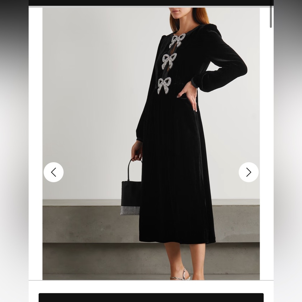 SALONI Black Dress with embellished Bow Details